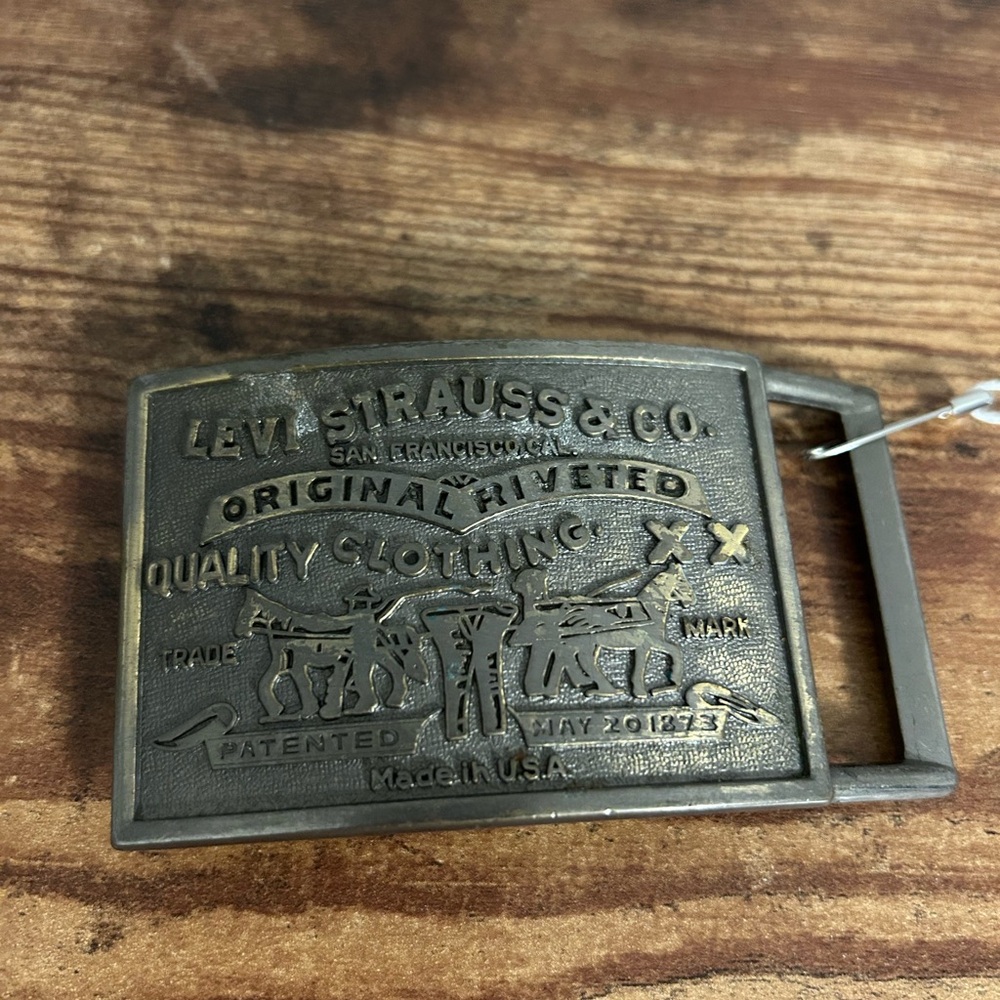 Levi Strauss & Co. Brass Belt Buckle made in Usa